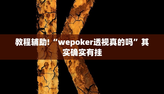 教程辅助!“wepoker透视真的吗”其实确实有挂