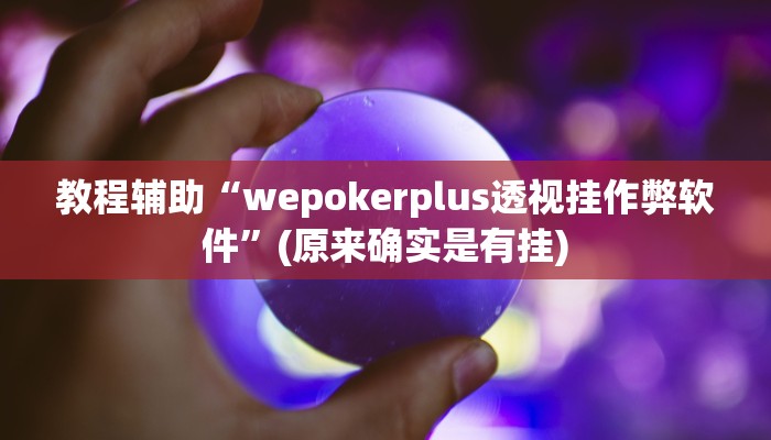 教程辅助“wepokerplus透视挂作弊软件”(原来确实是有挂)
