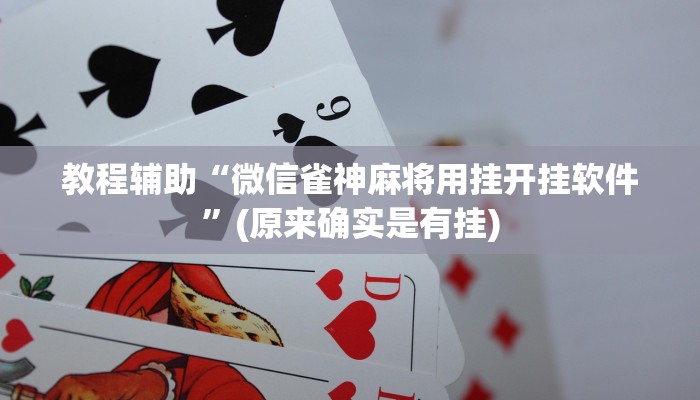教程辅助“微信雀神麻将用挂开挂软件”(原来确实是有挂)