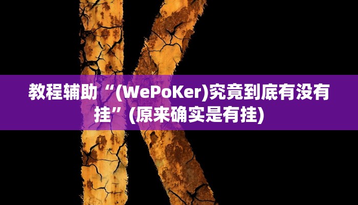 教程辅助“(WePoKer)究竟到底有没有挂”(原来确实是有挂)