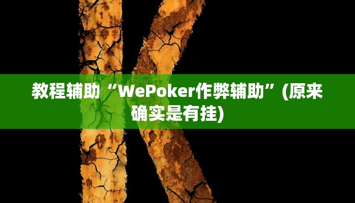 教程辅助“WePoker作弊辅助”(原来确实是有挂)