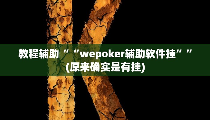 教程辅助““wepoker辅助软件挂””(原来确实是有挂)