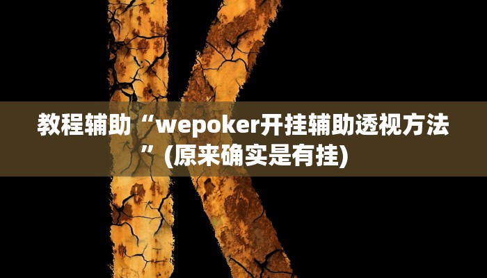 教程辅助“wepoker开挂辅助透视方法”(原来确实是有挂)