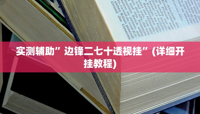 实测辅助”边锋二七十透视挂”(详细开挂教程)