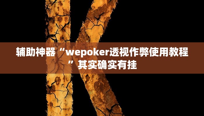 辅助神器“wepoker透视作弊使用教程”其实确实有挂