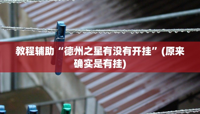教程辅助“德州之星有没有开挂”(原来确实是有挂)