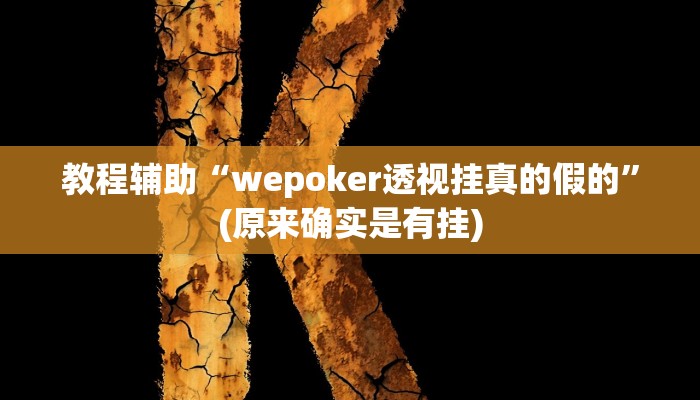教程辅助“wepoker透视挂真的假的”(原来确实是有挂)