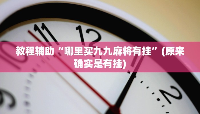 教程辅助“哪里买九九麻将有挂”(原来确实是有挂)