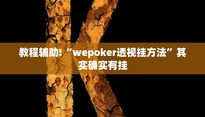 教程辅助!“wepoker透视挂方法”其实确实有挂