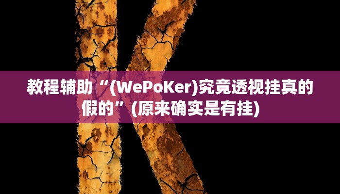 教程辅助“(WePoKer)究竟透视挂真的假的”(原来确实是有挂)