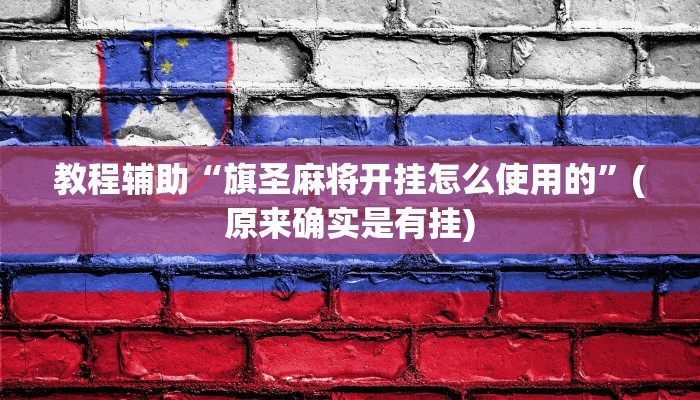 教程辅助“旗圣麻将开挂怎么使用的”(原来确实是有挂)