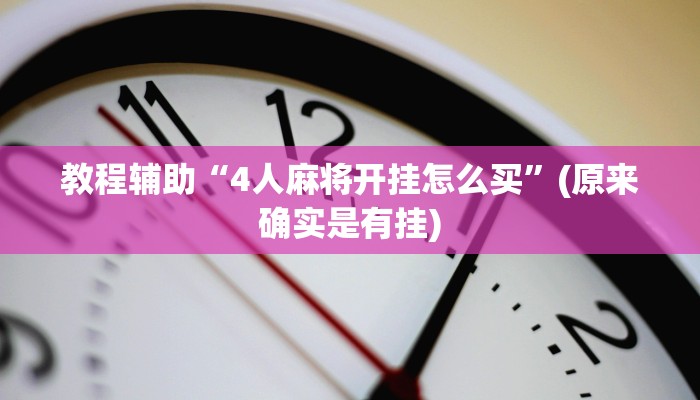 教程辅助“4人麻将开挂怎么买”(原来确实是有挂)