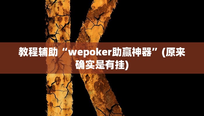 教程辅助“wepoker助赢神器”(原来确实是有挂)