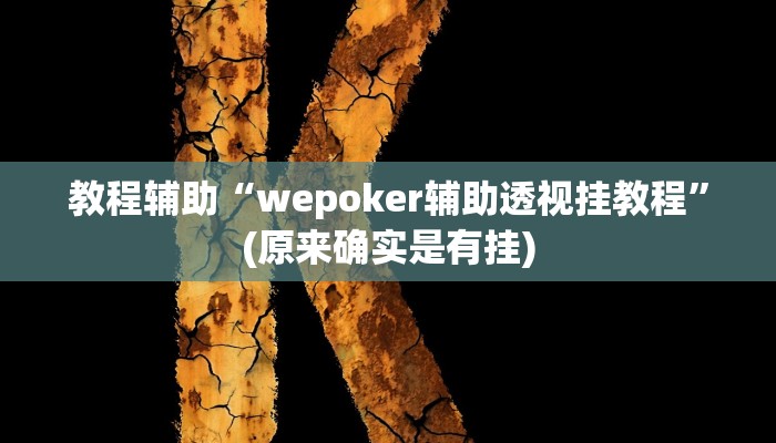 教程辅助“wepoker辅助透视挂教程”(原来确实是有挂)