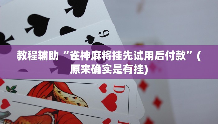 教程辅助“雀神麻将挂先试用后付款”(原来确实是有挂)