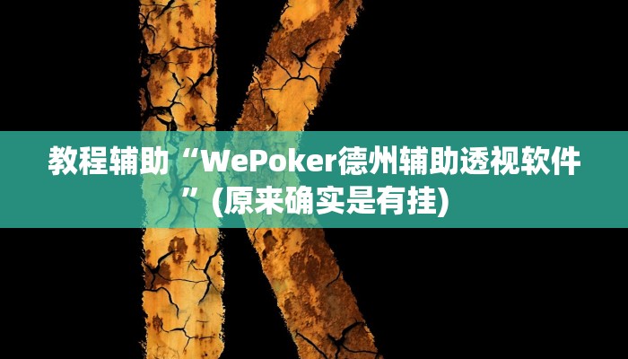 教程辅助“WePoker德州辅助透视软件”(原来确实是有挂)