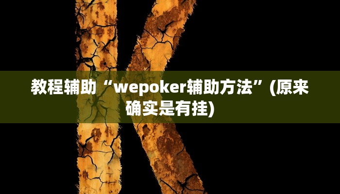 教程辅助“wepoker辅助方法”(原来确实是有挂)