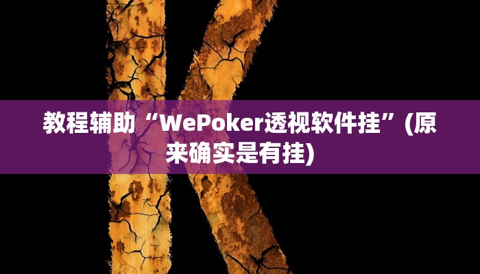 教程辅助“WePoker透视软件挂”(原来确实是有挂)