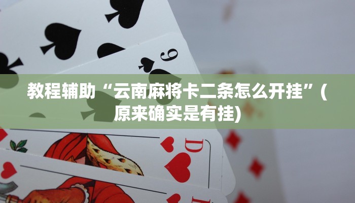 教程辅助“云南麻将卡二条怎么开挂”(原来确实是有挂)