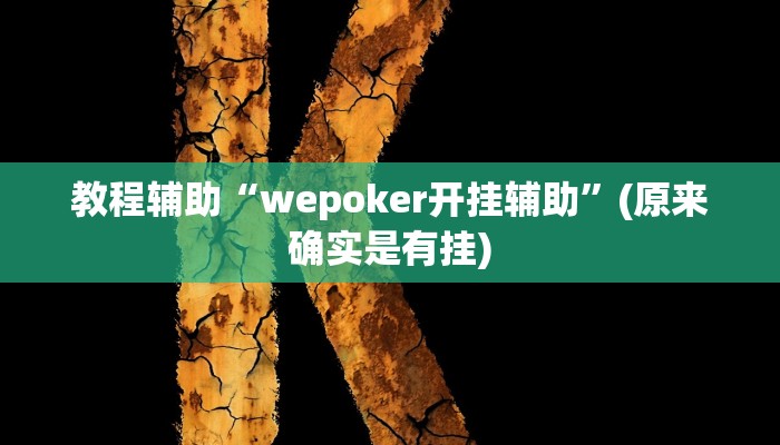 教程辅助“wepoker开挂辅助”(原来确实是有挂)