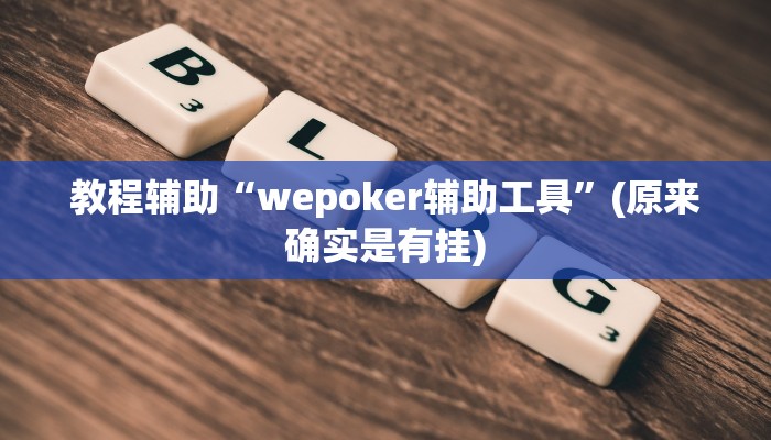 教程辅助“wepoker辅助工具”(原来确实是有挂)