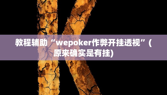 教程辅助“wepoker作弊开挂透视”(原来确实是有挂)