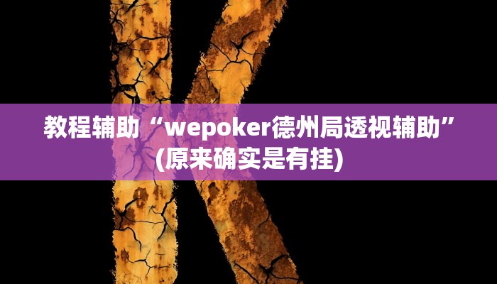 教程辅助“wepoker德州局透视辅助”(原来确实是有挂)