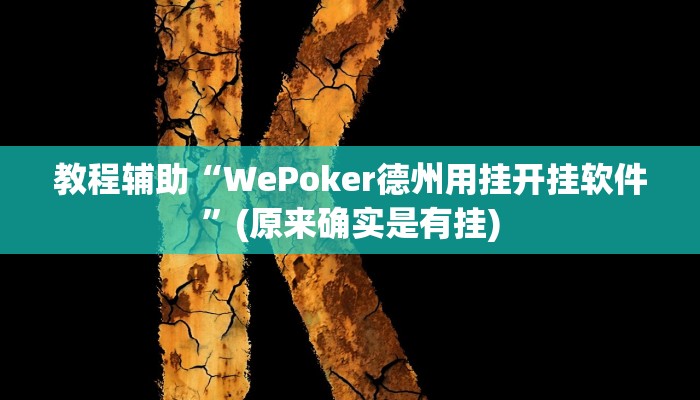 实测辅助”德州局wepoker透视作弊方法”其实确实有挂